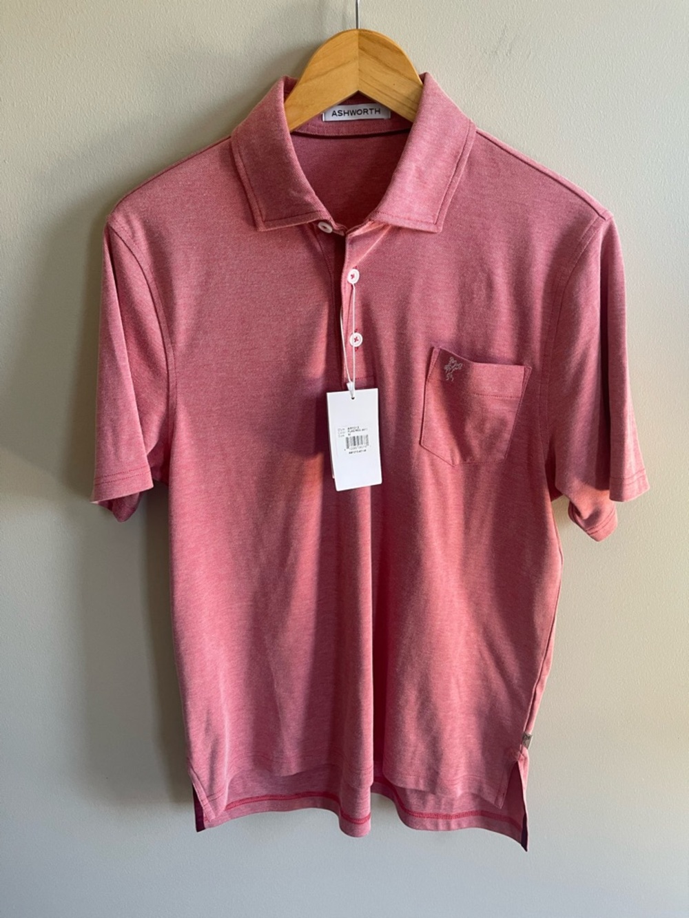 Ashworth Men's Polo Shirt in Dusty Rose nwt size medium